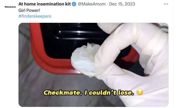 Screenshot MakeaMom video ad on X. Screenshot MakeaMom video ad on X.