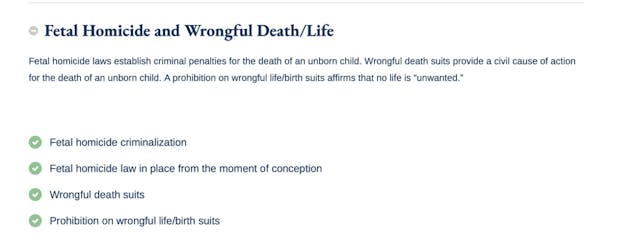AUL Arizona Fetal Homicide Laws
