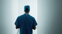 Surgeon going into the surgery room