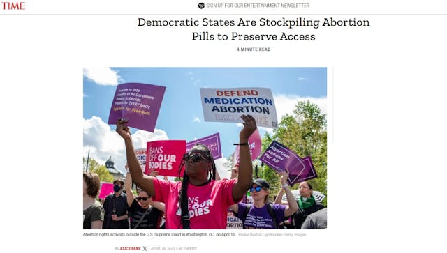 Abortion pill stockpiles by Dem states (Image: Time.com) Abortion pill stockpiles by Dem states (Image: Time.com)