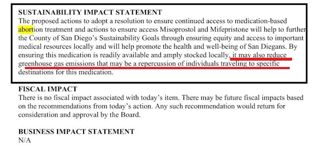 Agenda of San Diego County seeks to stockpile abortion pills to thwart greenhouse gas