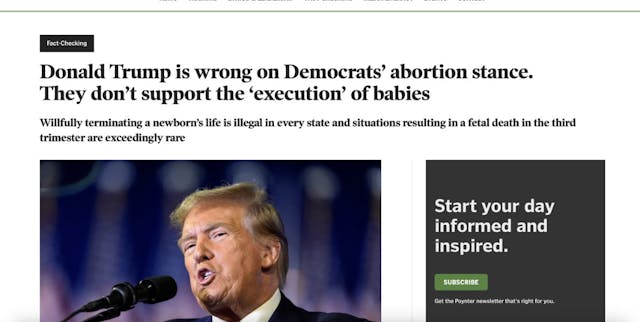 Poynter Institute Screenshot Fact checker fails to tell the truth on abortion survivors and infanticide image