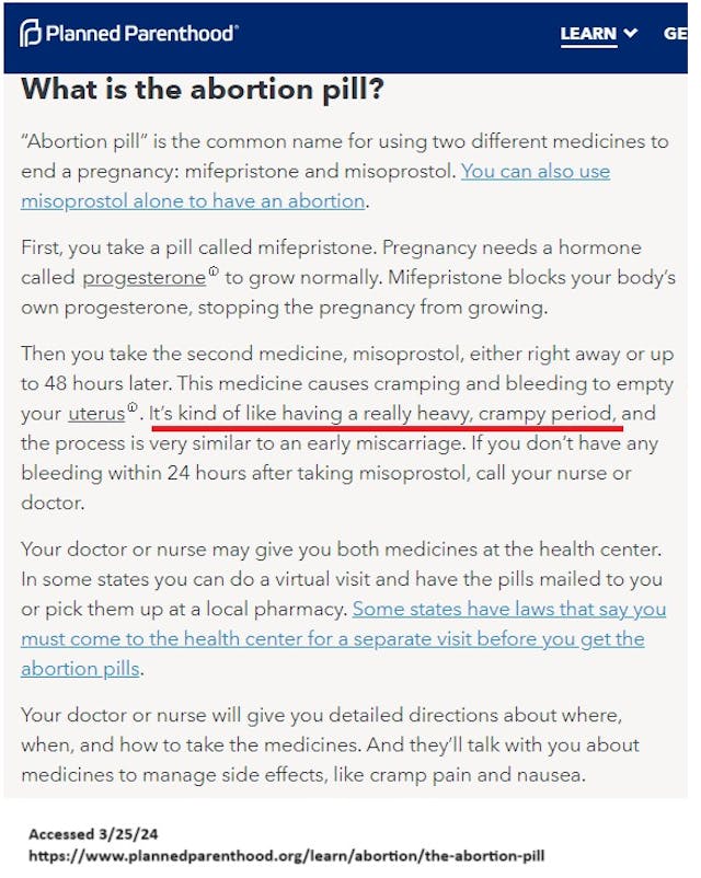 Planned Parenthood described abortion pill as heavy period Planned Parenthood described abortion pill as heavy period