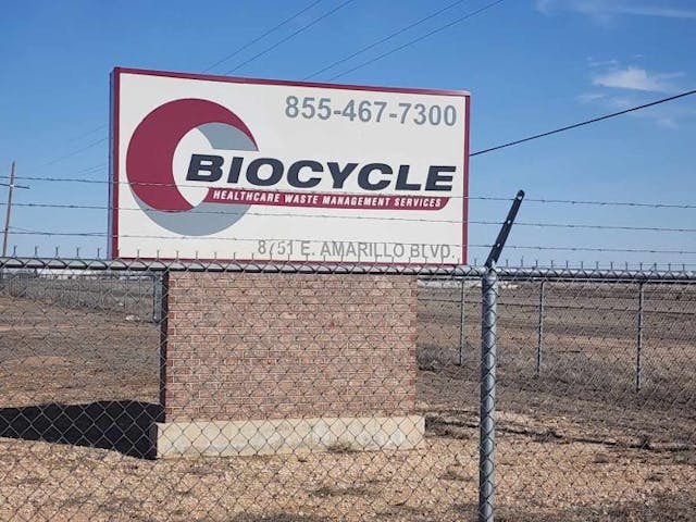 BioCycle facility sign BioCycle facility sign