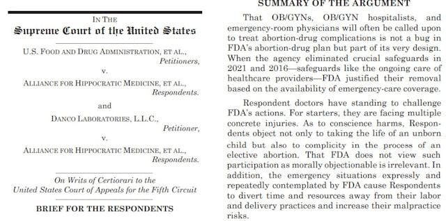 AHM brief to SCOTUS by pro-life doctors women report to ER by design after abortion pill use AHM brief to SCOTUS by pro-life doctors women report to ER by design after abortion pill use