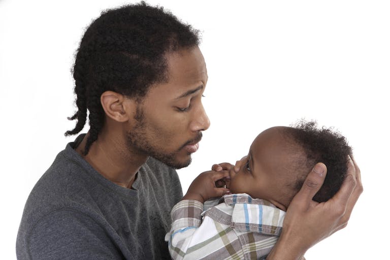 father, black man, son