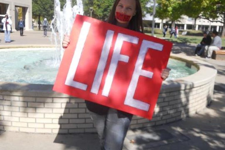 silent pro life sign