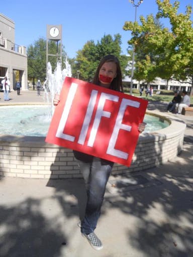 silent pro life sign