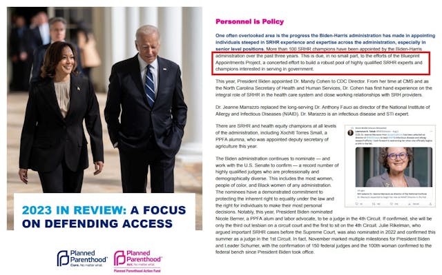 Planned Parenthood 2024 pro-abortion agenda reveals Blueprint Appointment Project for abortion activists Planned Parenthood 2024 proabortion agenda reveals Blueprint Appointment Project
