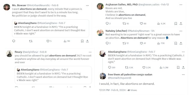 Abortion On Demand Tweeted by abortion advocates (Images: Twitter “X”) Abortion On Demand Tweeted by abortion advocates (Images: Twitter "X")