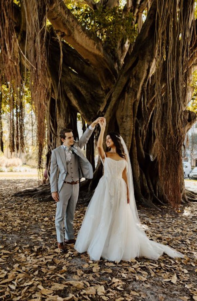 At the couple’s October 2023 wedding. ©Right Up Your Allie Photography, LLC www.rightupyouralliephotography.com. Do not reprint. At the couple’s October 2023 wedding. ©Right Up Your Allie Photography, LLC www.rightupyouralliephotography.com. Do not reprint.