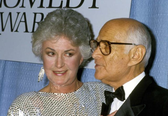 Bea Arthur and Norman Lear during 1st Annual Comedy Awards at Hollywood Palladium in Hollywood, California, United States. (Photo by Ron Galella/Ron Galella Collection via Getty Images)