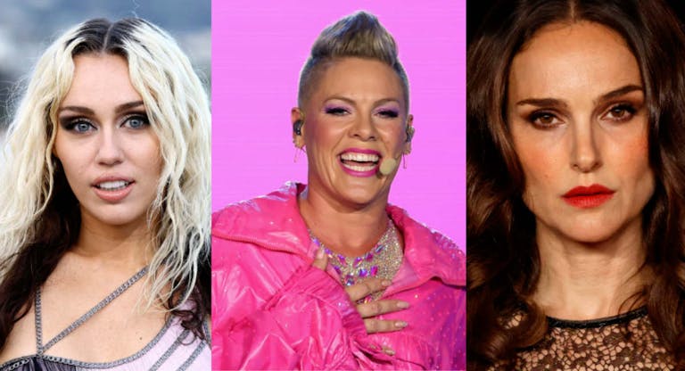 miley cyrus pink natalie portman getty images