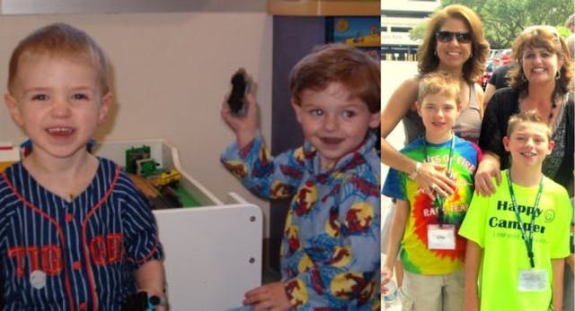 Seth and Tate after surgery and at camp. Photo couresty of Kimberly Rippentrop. Do not reprint.