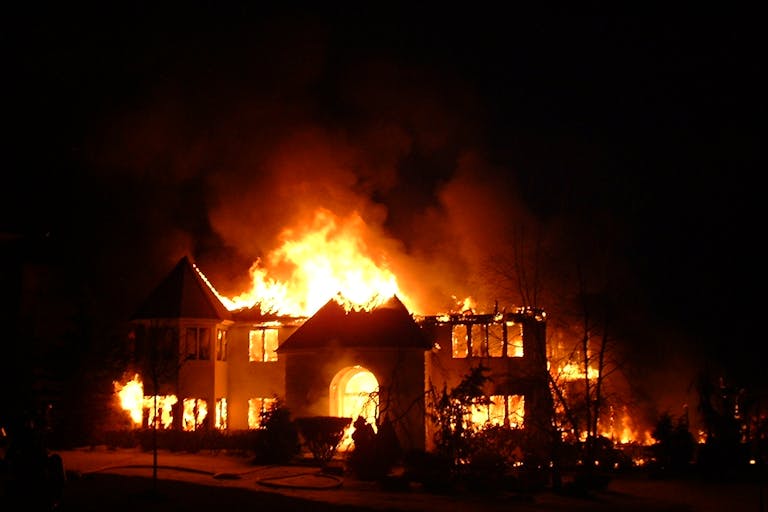 house on fire