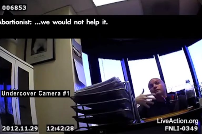 Cesare Santangelo claiming that he would not help an infant born alive after abortion.