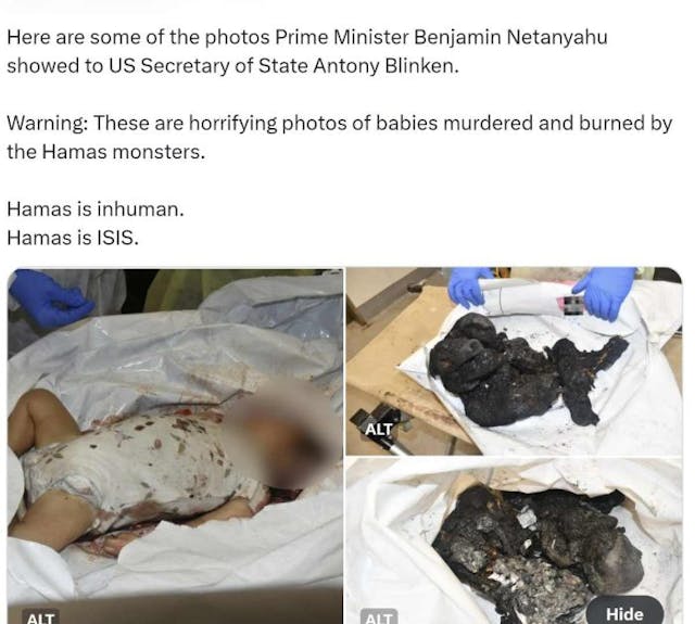Israeli reports say Hamas beheaded babies and killed children in small village image
