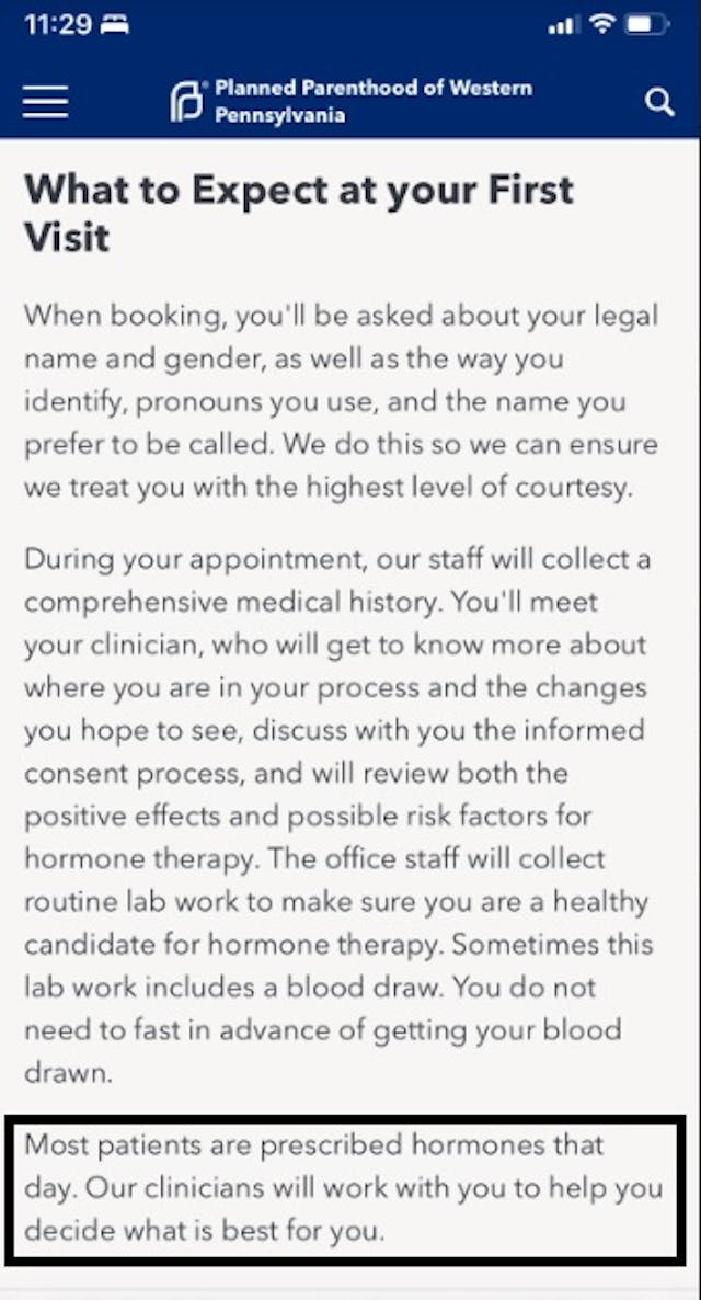 Planned Parenthood prescribes HRT same day Planned Parenthood prescribes HRT same day