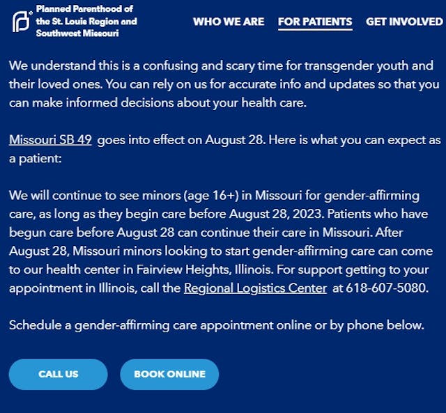 Planned Parenthood responds to Missouri transgender law SB49 Planned Parenthood responds to Missouri transgender law SB49