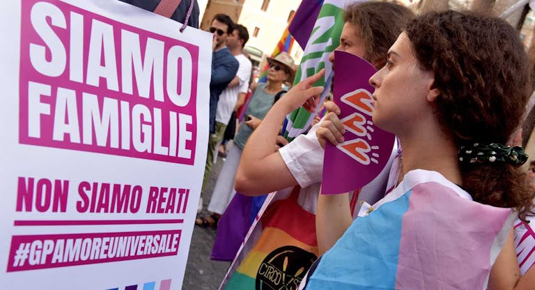 Protests Break Out In Rome As Government Limits Rights Of Same-sex Parents