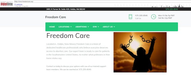 Freedom Care abortion Clinic Hobbs Nm owned by Brigham archive from March 2023