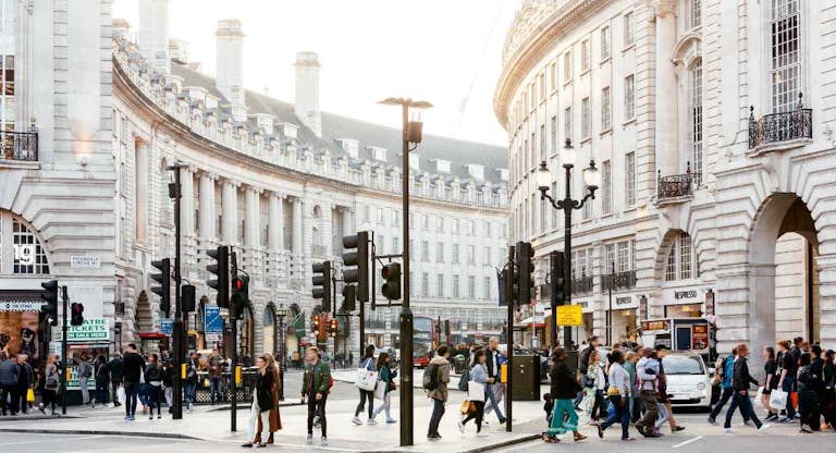 Piccadilly Circus and Regent Street in London, England, UK