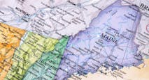 Map of Maine, New Hampshire, Vermont States