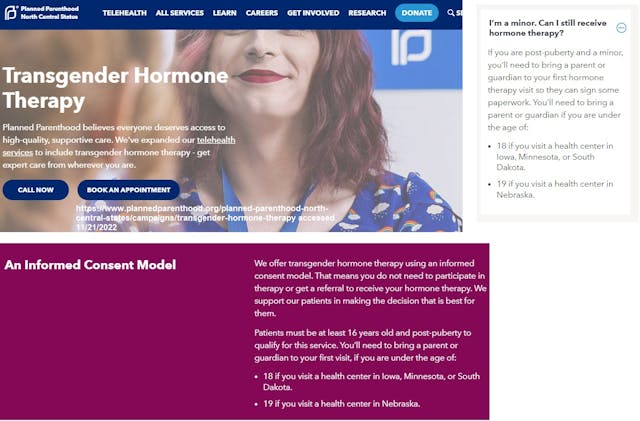 Image: Planned Parenthood North Central States Gender Affirming services for teens