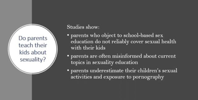Screenshot from webinar National sex ed conference webinar slide
