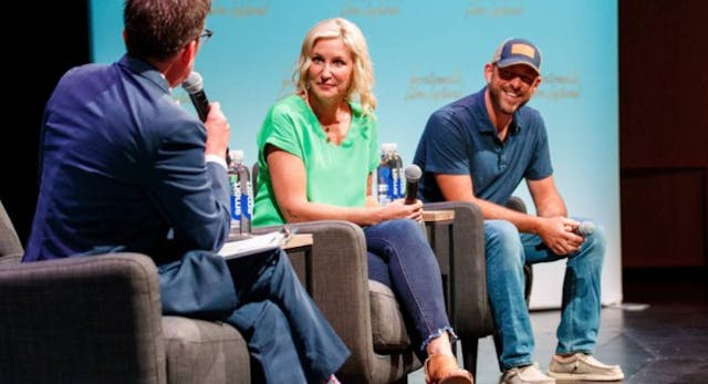 BENTONVILLE, ARKANSAS – JUNE 22: Jenny Marrs and Dave Marrs of HGTV’s “Fixer to Fabulous” speak during Reel Magic Mornings with Dave and Jenny Marrs during the Bentonville Film Festival on June 22, 2022 in Bentonville, Arkansas. (Photo by Justin Ford/Getty Images for Bentonville Film Festival)