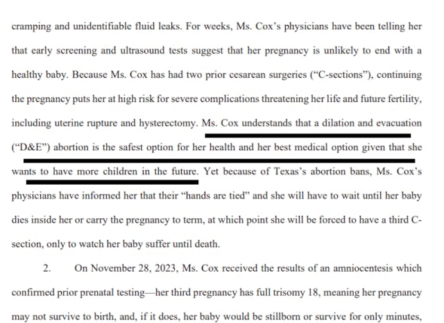 Cox case – D&E Texas Supreme Court freezes lower court ruling that approved 20-week baby’s dismemberment image