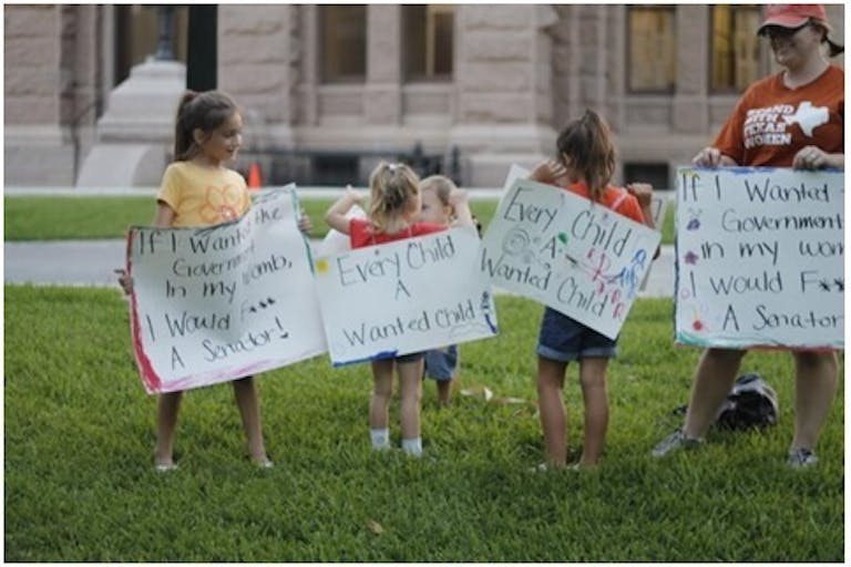 Texas Little Girl With Abortion Sex Sign