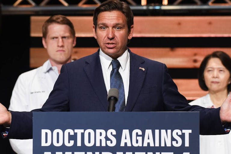 Florida Gov. Ron DeSantis, appearing with medical doctors,