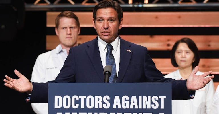 Florida Gov. Ron DeSantis, appearing with medical doctors,