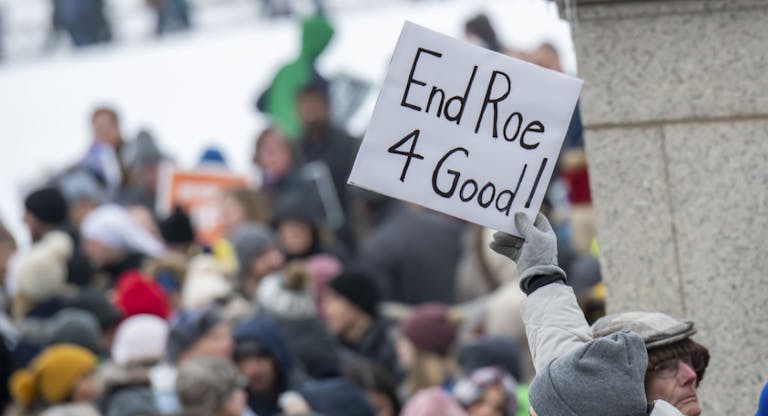 St Paul, Minnesota, Annual Pro life abortion rally. The 2023 MCCL March for Life takes an opportunity to tell elected officials that unborn children and their mothers deserve better than no-limits abortion.