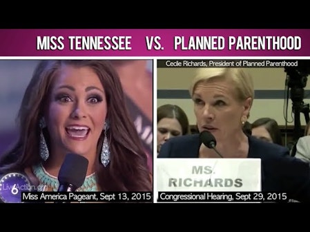 Two women speaking into microphones