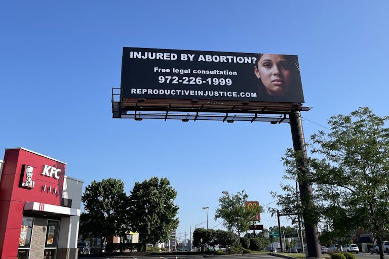 Reproductive Injustice Billboards advertise Injured by Abortion in Ohio