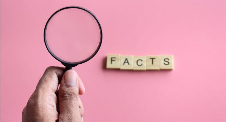 Checking facts and data concept