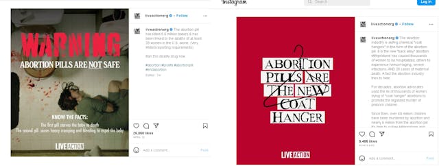 Image: Live Action abortion pill deaths via Instagram