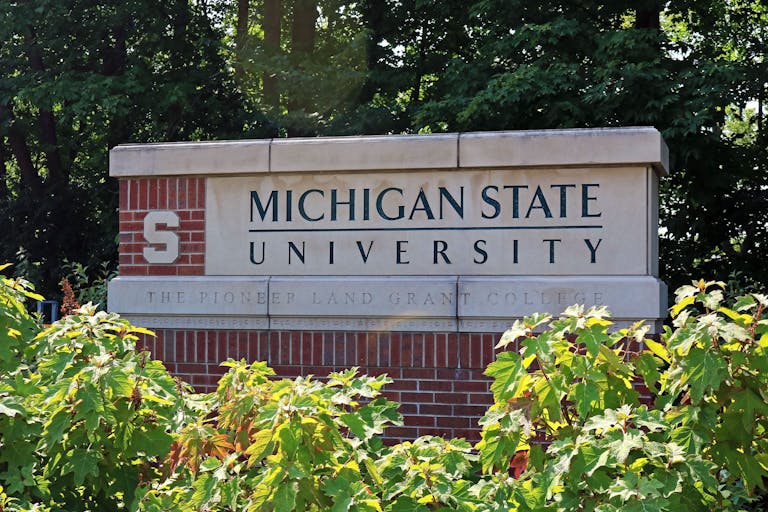 Michigan State University entrance sign