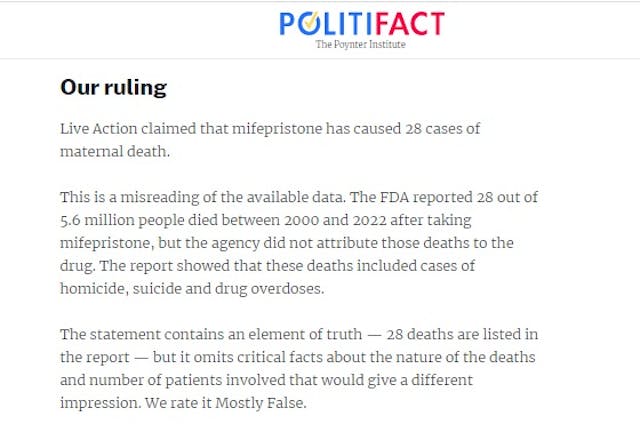 Politifact Live Action Factcheck ruling