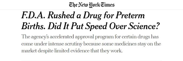 FDA rushed drug for preterm births NYTs ‘Is pregnancy a serious illness?’ Circuit judges question FDA’s abortion pill approval and safety image