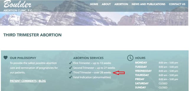 Boulder Abortion Clinic late abortion over 28 weeks Warren Hern 051223 Image: Boulder Abortion Clinic late abortion over 28 weeks Warren Hern