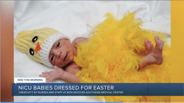 NICU babies get dressed up to celebrate their very first Easter image