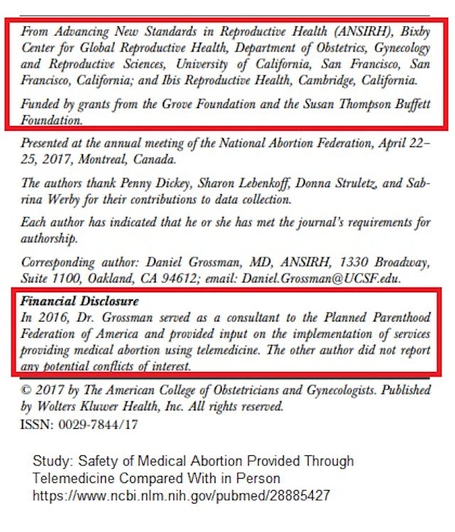 Grossman abortion pill Study funded investor of Danco Image: Grossman abortion pill Study funded investor of Danco