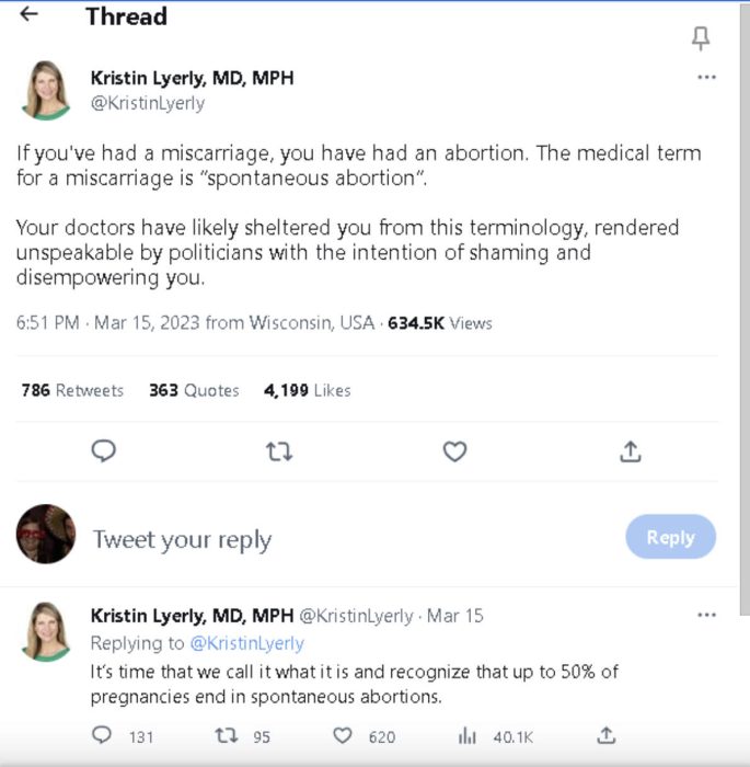 OB/GYN with history of malpractice angers Twitter users by equating miscarriage to abortion image