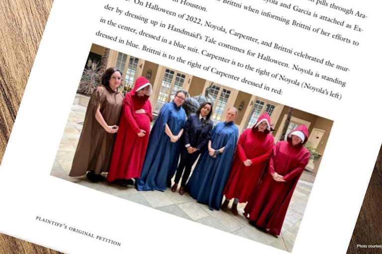Image of Lawsuit Filed, Handmaids reduced