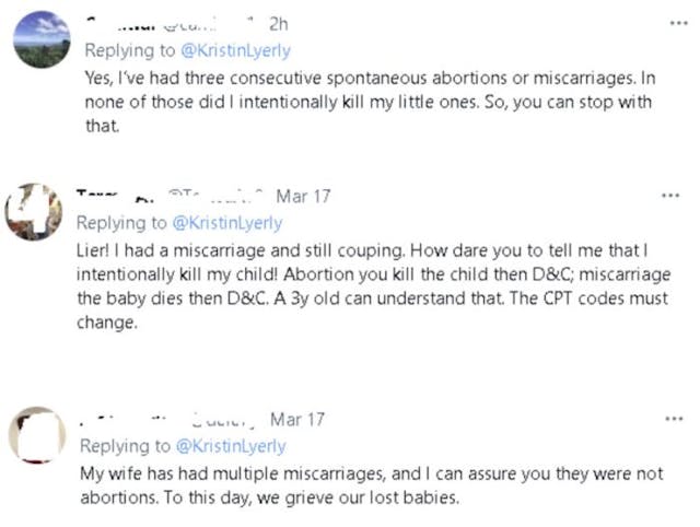 OB/GYN with history of malpractice angers Twitter users by equating miscarriage to abortion image
