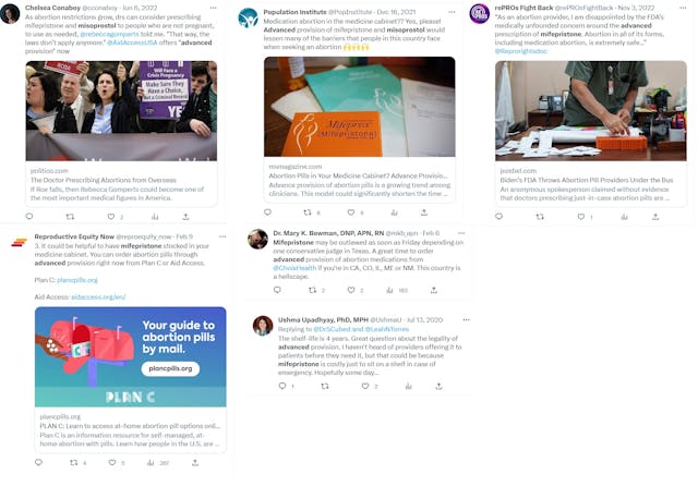 Image: Promoting advanced provision outside FDA approved abortion pill regulations (Images: twitter)