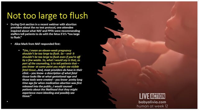 Abortion proponents on babies too large to flush with at home DIY abortion pill Image: Abortion proponents on babies too large to flush with at home DIY abortion pill